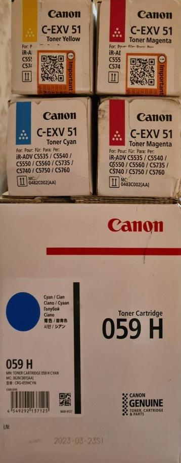 Canon C-EXV 51 Y   + 059H    -- lot de  5  toner (d'origine)