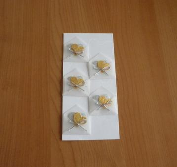 Vel 5 DIY 3D envelop gouden zilveren harten hart stickers