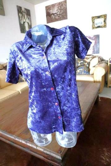 ultra zacht dik blauw retro vintage blouse