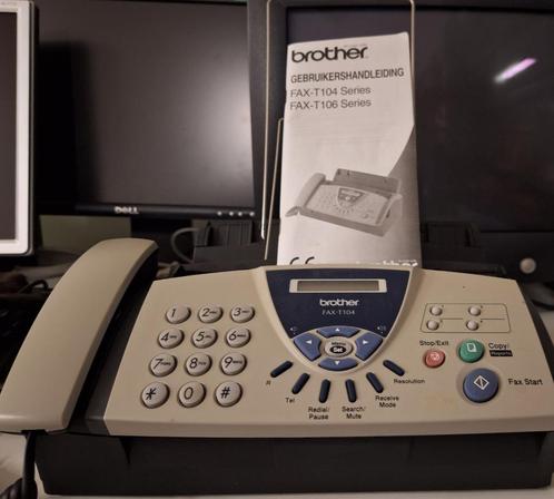Brother Fax-T104-Kopieerapparaat+ingeb telefoon+antwoord app, Télécoms, Répondeurs, Utilisé, À mémoire, Fonction haut-parleur