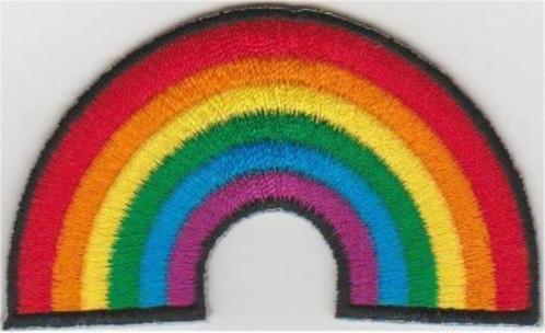 Regenboog vlag stoffen opstrijk patch embleem #2, Collections, Vêtements & Patrons, Neuf, Envoi