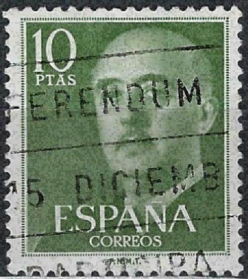 Spanje 1955-1958 - Yvert 869 - Generaal Francisco Franc (ST), Timbres & Monnaies, Timbres | Europe | Espagne, Affranchi, Envoi