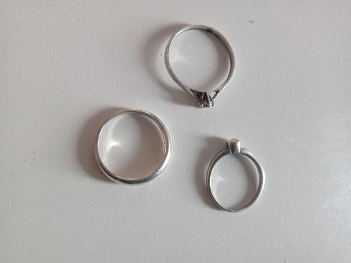 Set van drie zilveren ringen 1970, Handtassen en Accessoires, Ringen, Zilver, Zilver, Ophalen of Verzenden