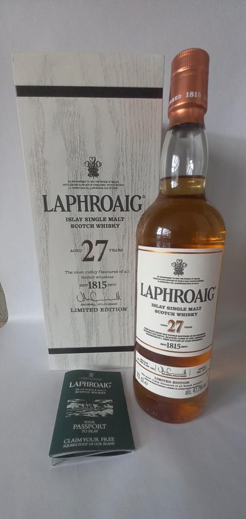 Laphroaig 27 ans / whisky d'investissement / whisky, Collections, Vins, Neuf, Autres types, Autres régions, Pleine, Enlèvement ou Envoi