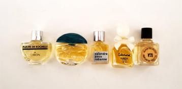 Lot Num.48 - 5 miniatures parfum Caron, Paco Rabanne, Jean d