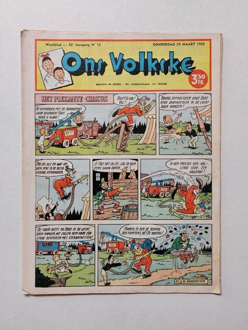 Suske en Wiske Plezante Cirkus - Ons Volkske 29/03/1956, Collections, Personnages de BD, Utilisé, Livre ou Jeu, Bob et Bobette