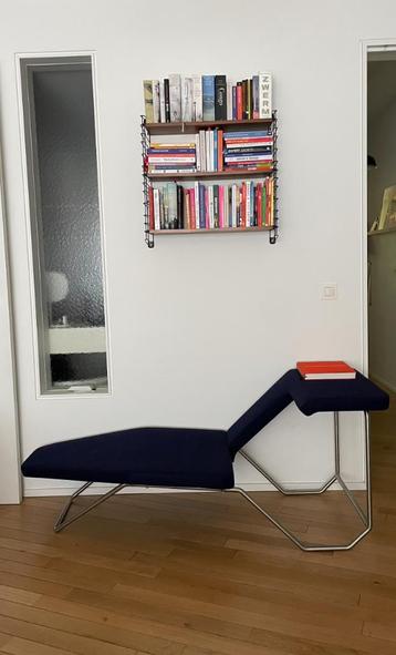 Design ligstoel in inox & vilt - uniek stuk 