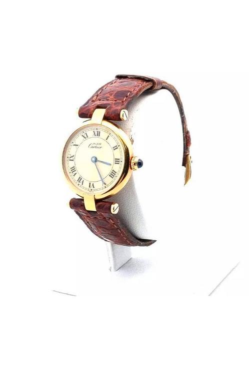 Must de Cartier Vermeil Vendome Quartz Watch, Bijoux, Sacs & Beauté, Montres | Femmes, Utilisé, Montre-bracelet, Cuir, Enlèvement ou Envoi
