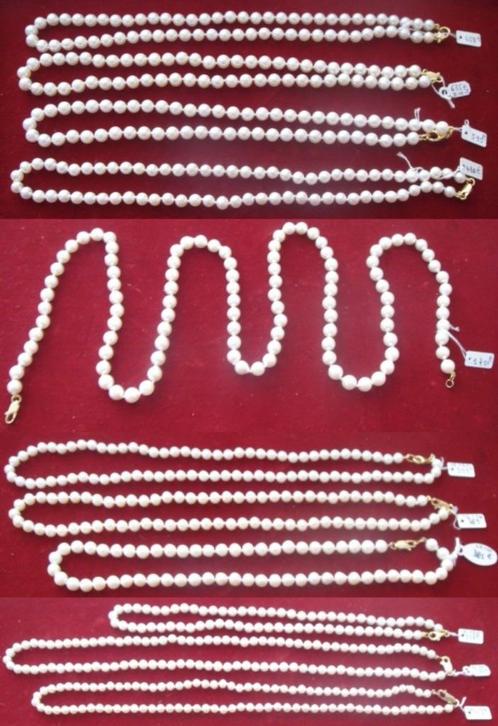 Colliers NEUFS 1 rang perles culture blanches fermoir or 18K, Handtassen en Accessoires, Kettingen, Nieuw, Goud, Wit, Met edelsteen