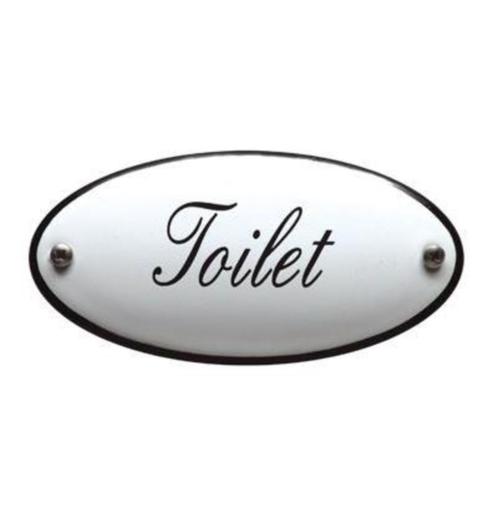 Panneau de toilette 5x10cm - émail, Maison & Meubles, Accessoires pour la Maison | Tableaux à écrire & Proverbes, Neuf, Enlèvement ou Envoi