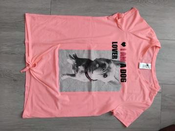 Roze t-shirt hond Small
