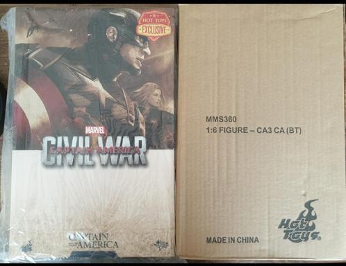 Hot Toys Captain America MMS360 - battling versie + extra's, Collections, Cinéma & Télévision, Utilisé, Film, Enlèvement ou Envoi