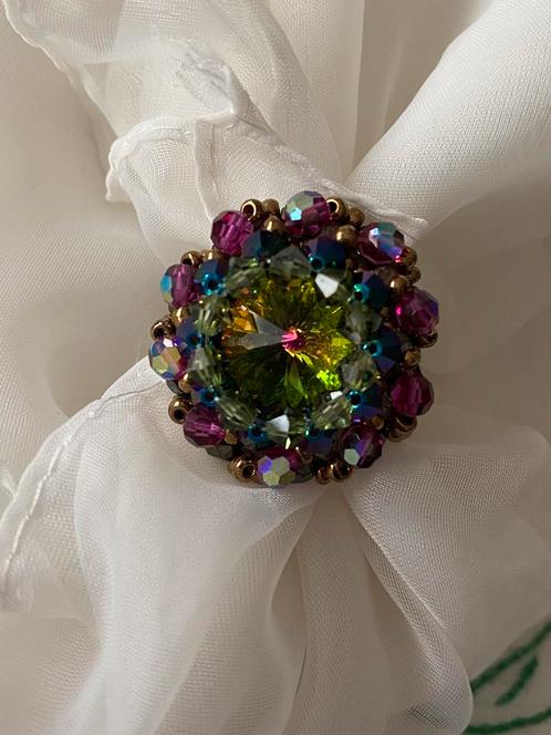 Bague en perles rocailles fantaisie fait main, Bijoux, Sacs & Beauté, Bagues, Femme, Violet, Or