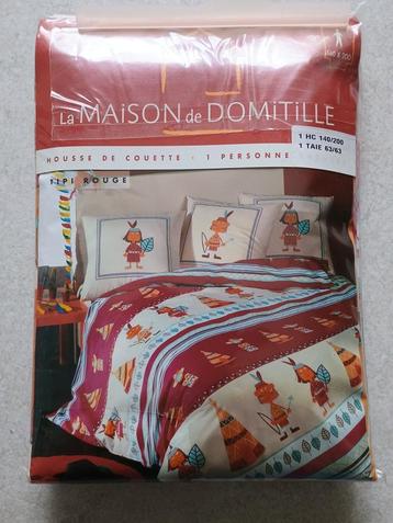 Housse couette TIPI ROUGE 1 personne Tissages FREMAUX&CIE