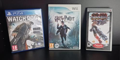 PS4 WatchDogs, Wii Harry Potter, PSP Tekken, Consoles de jeu & Jeux vidéo, Jeux | Autre, Utilisé, Aventure et Action, 2 joueurs