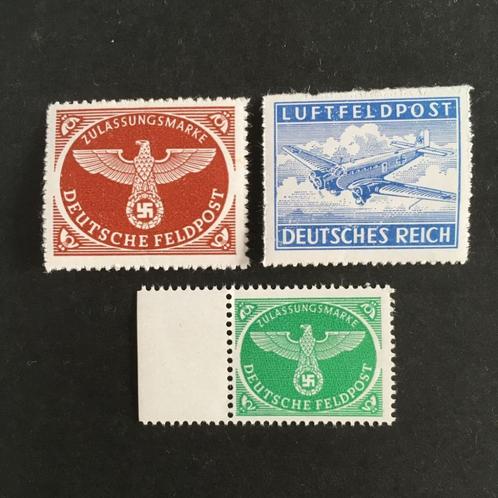 Duitse postzegels wo2 - Feldpost 3 types, Postzegels en Munten, Postzegels | Europa | Duitsland, Postfris, Duitse Keizerrijk, Verzenden