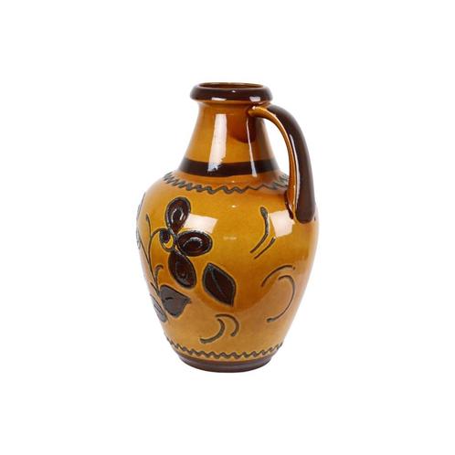 West Germany Vaas XL Bloemen Bay Vintage Keramiek 67-45, Maison & Meubles, Accessoires pour la Maison | Vases, Comme neuf, Orange