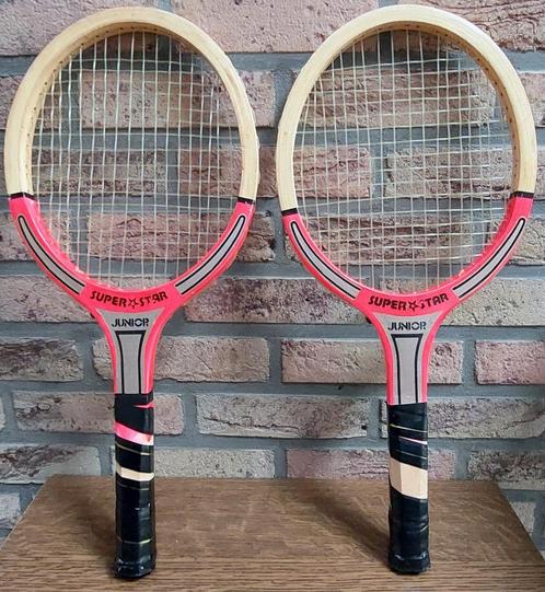 2 raquettes de tennis en bois Super Star Junior - 40 €, Sports & Fitness, Tennis, Utilisé, Raquette, Autres marques, Enlèvement ou Envoi