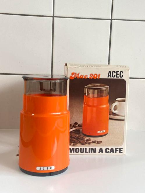 ACEC oranje koffiemolen — Made in Belgium — Vintage — 70', Huis en Inrichting, Keuken | Keukenelementen, Gebruikt, Minder dan 100 cm