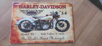 Plaque métallique Harley-Davidson. Nouveau. 30 x 20 cm