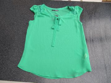 bloesje, blouse groen nieuw B36 F38 korte mouw