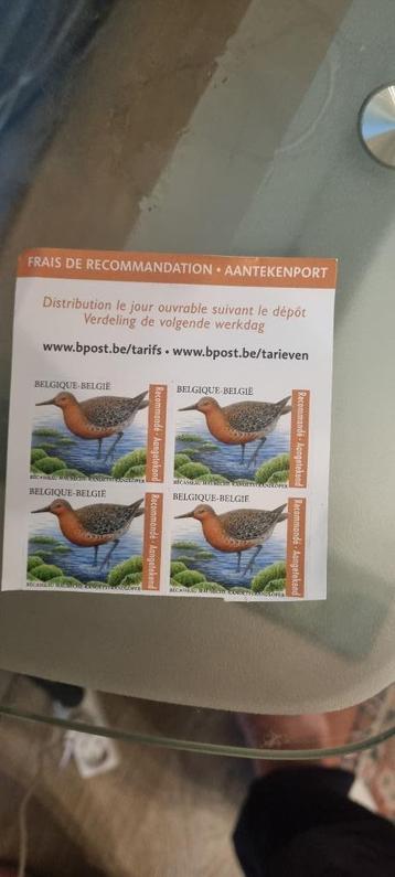 bpost 4 timbres pour courrier recommandé