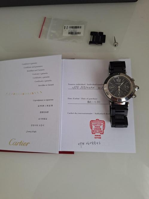 Zeldzame Cartier Pasha Seatimer Chrono zwart 42 mm Full set, Handtassen en Accessoires, Horloges | Heren, Zo goed als nieuw, Rolex