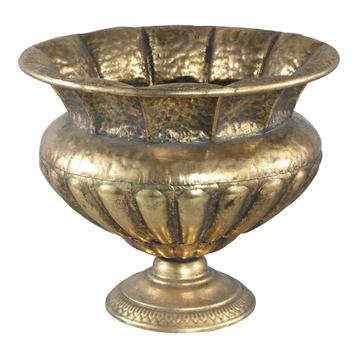 Antiek gouden metalen VAAS - old gold look 40 cm.
