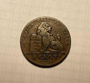 5 Cent 1842 Léopold I Belgique FR