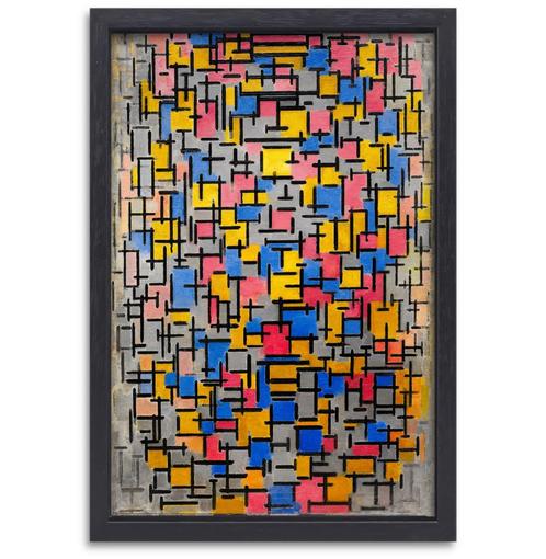 Composition - Toile Piet Mondrian + cadre à pâtisserie 60x90, Maison & Meubles, Accessoires pour la Maison | Décorations murale