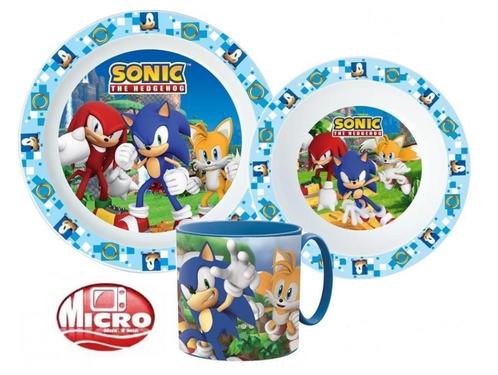 Sonic Kinderservies met Mok - Magnetron, Kinderen en Baby's, Overige Kinderen en Baby's, Nieuw, Ophalen of Verzenden