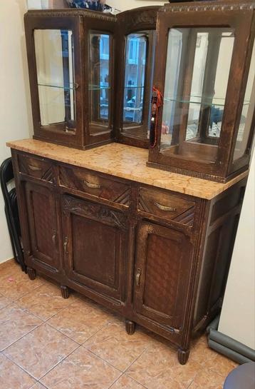 Gratis Antiek dressoir met raam + dressoir, marmer URGENT