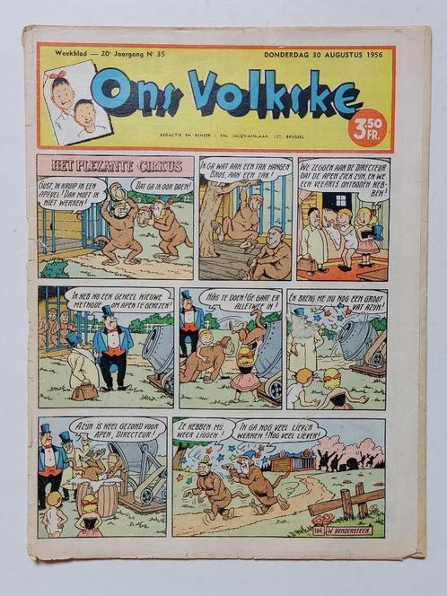 Vandersteen Prinske Plezante Cirkus - Ons Volkske 30/08/1956, Collections, Personnages de BD, Utilisé, Livre ou Jeu, Autres personnages