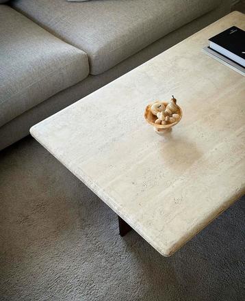 Travertine & wooden table 