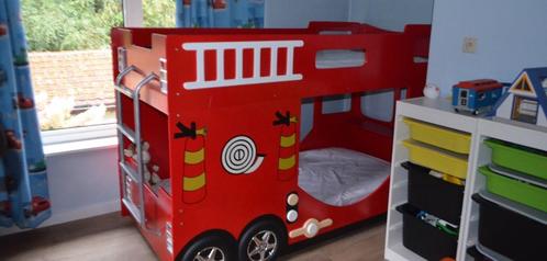 Kinder stapelbed brandweerwagen, Maison & Meubles, Chambre à coucher | Lits superposés & Lits mezzanines, Utilisé, Lits superposés