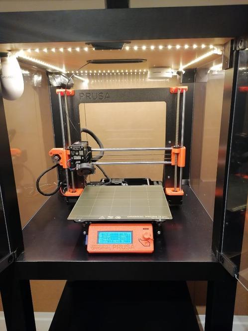 Prusa MK3S 3D printer + enclosure e.a., Informatique & Logiciels, 3D Imprimantes, Comme neuf, Wi-Fi intégré, Enlèvement ou Envoi