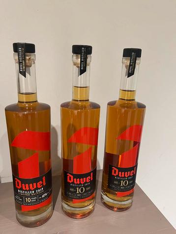 Duvel Distilled whisky 2019 2020 & 2021 als set te koop