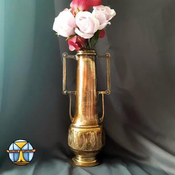 Vase à fleurs Art Nouveau en métal argenté/Jugendstil