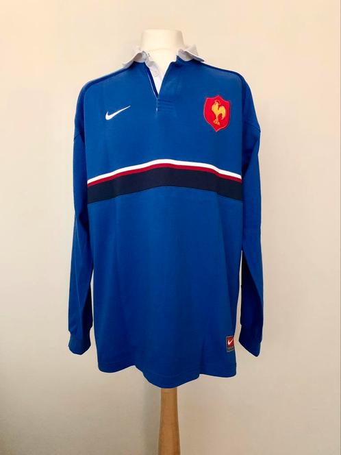 France XV 90s 2000s Nike vintage rugby polo shirt, Sports & Fitness, Rugby, Utilisé, Vêtements