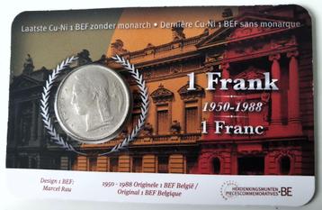 Carte à monnaie belge (NL) 1 franc - Années diverses