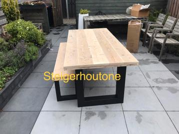 Steigerhout buitentafel tuintafel gratis levering 