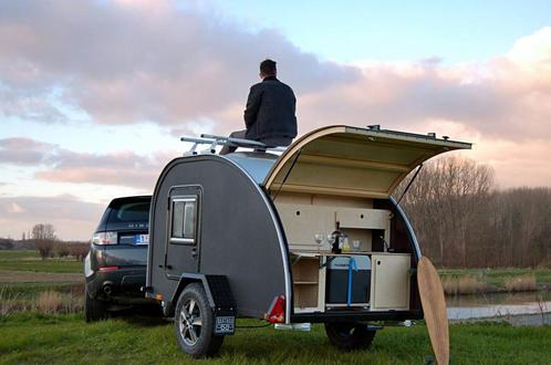 Teardrop caravan in nieuwstaat te koop.., Caravanes & Camping, Caravanes, Particulier, Roue de secours, Enlèvement