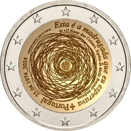 2 euro herdenkingsmunt Portugal 2024 : 50 jaar revolutie, Postzegels en Munten, Munten | Europa | Euromunten, Losse munt, 2 euro