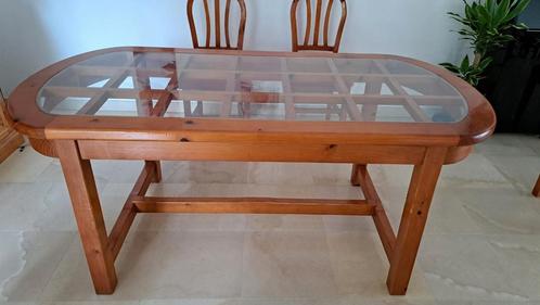 Table salle à manger en bois avec ses 6 chaises, Huis en Inrichting, Tafels | Salontafels, Glas, Ophalen