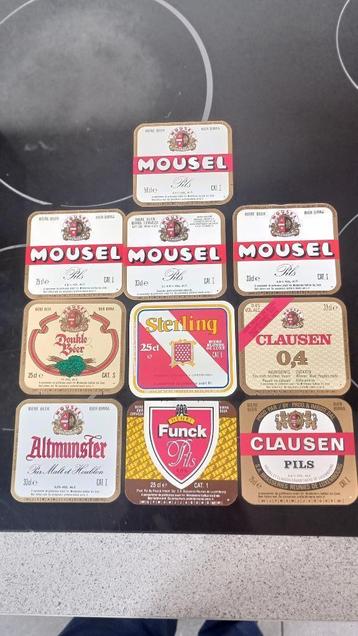 Brasserie bière lot de 10 étiquettes Mousel différentes