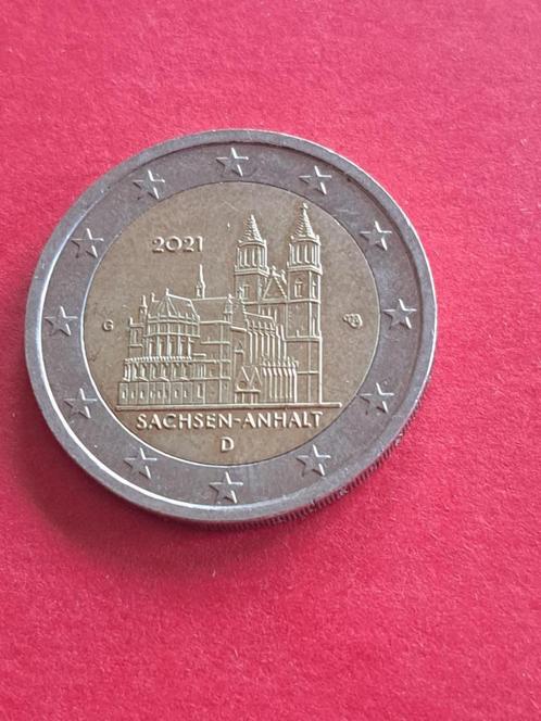 2021 Allemagne 2 euros Sachsen-Anhalt G Karlsruhe, Timbres & Monnaies, Monnaies | Europe | Monnaies euro, Monnaie en vrac, 2 euros