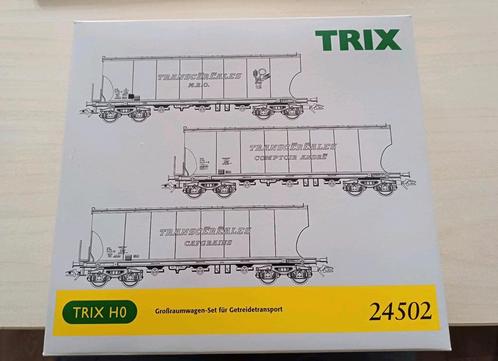 Trix 24502 driedelige set Transcéréales graanwagens H0, Hobby & Loisirs créatifs, Trains miniatures | HO, Comme neuf, Set de Trains