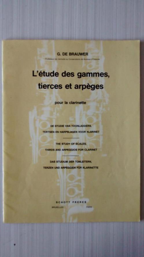 Boek klarinet, G. De Brauwer, Muziek en Instrumenten, Blaasinstrumenten | Klarinetten, Zo goed als nieuw, Ophalen of Verzenden