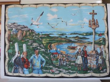 Paysage breton sur coton, vintage