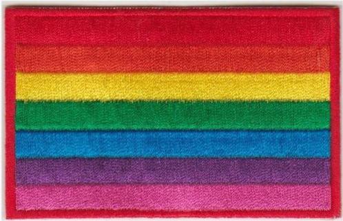 Regenboog Vlag stoffen opstrijk patch embleem #1, Collections, Vêtements & Patrons, Neuf, Envoi
